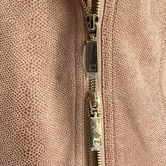 Chico’s Elongated Moto Scuba Suede Jacket Blush Pink Size 3 (XL 16/18) - Picture 13 of 13